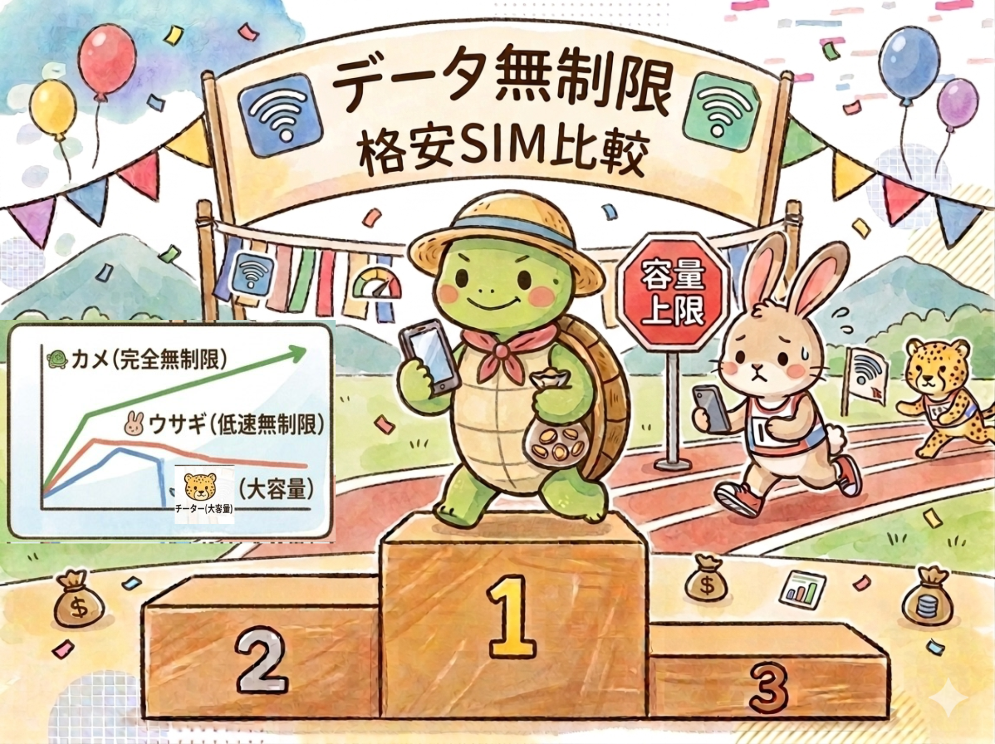 データ無制限の格安SIM比較