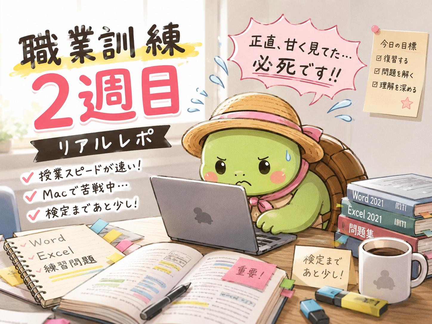 職業訓練 2週目 Mac 検定 授業スピード