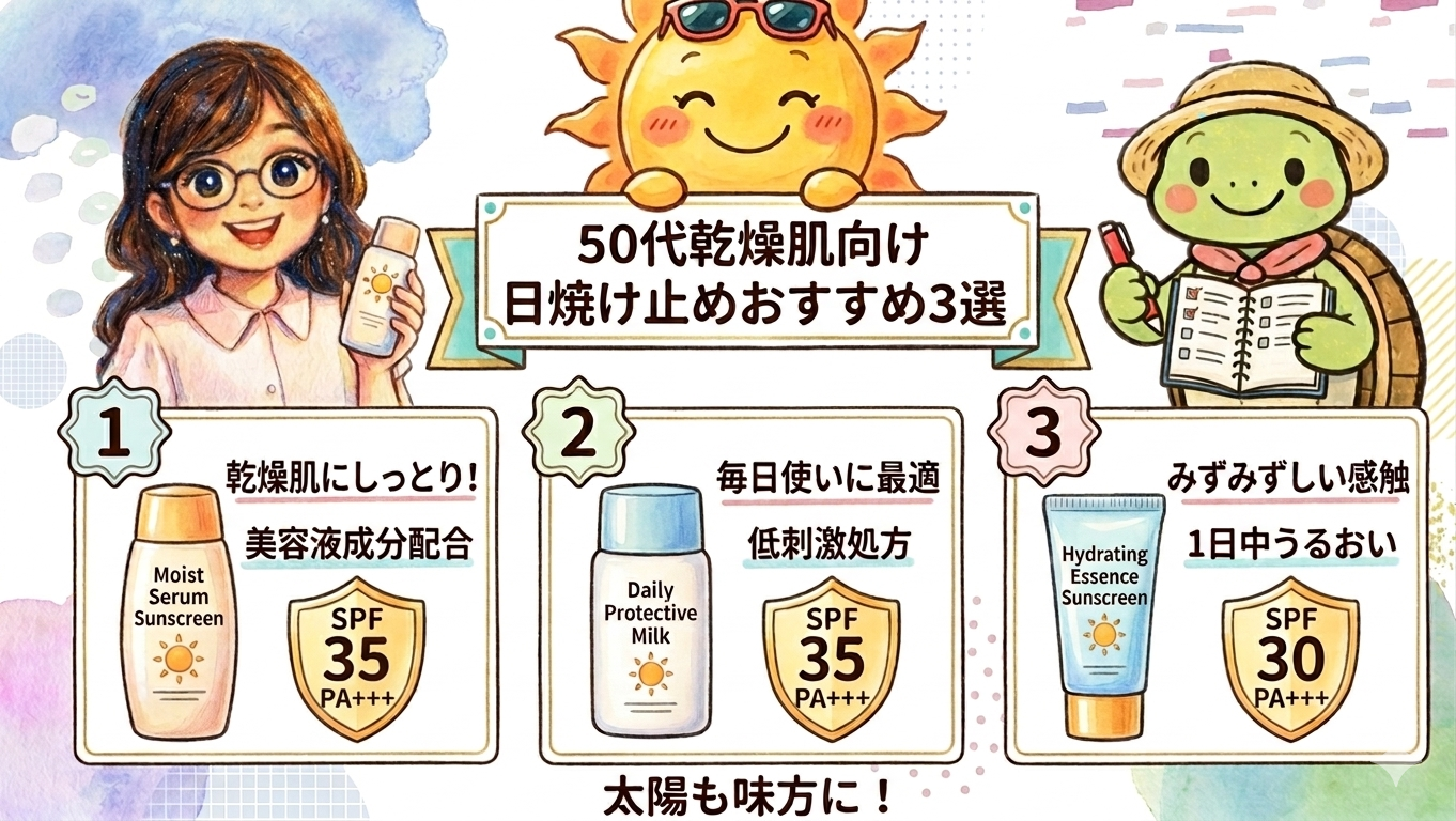 50代の乾燥肌向け日焼け止めおすすめ3選