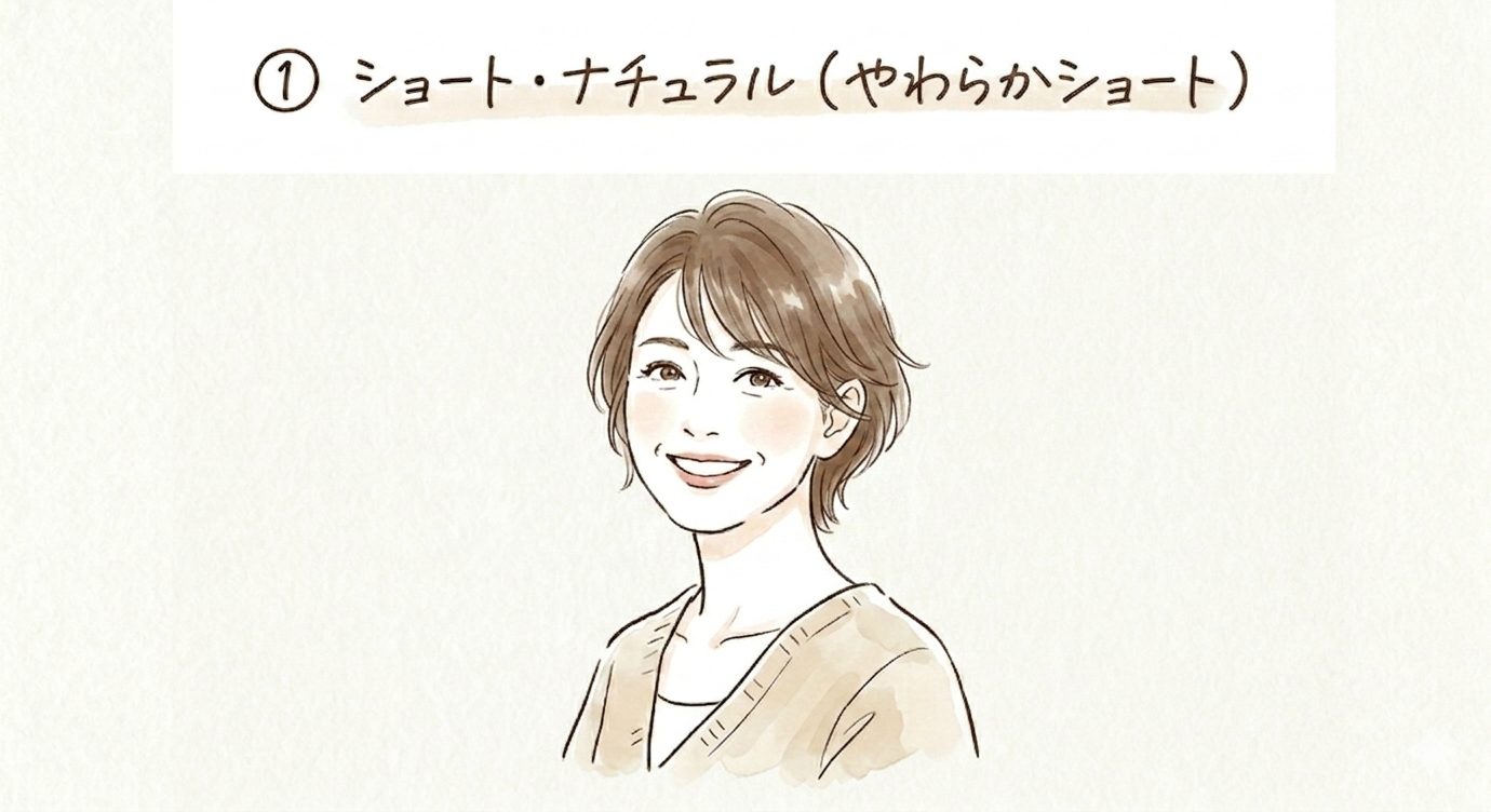 やわらかショート（テクスチャーカット）のイラスト