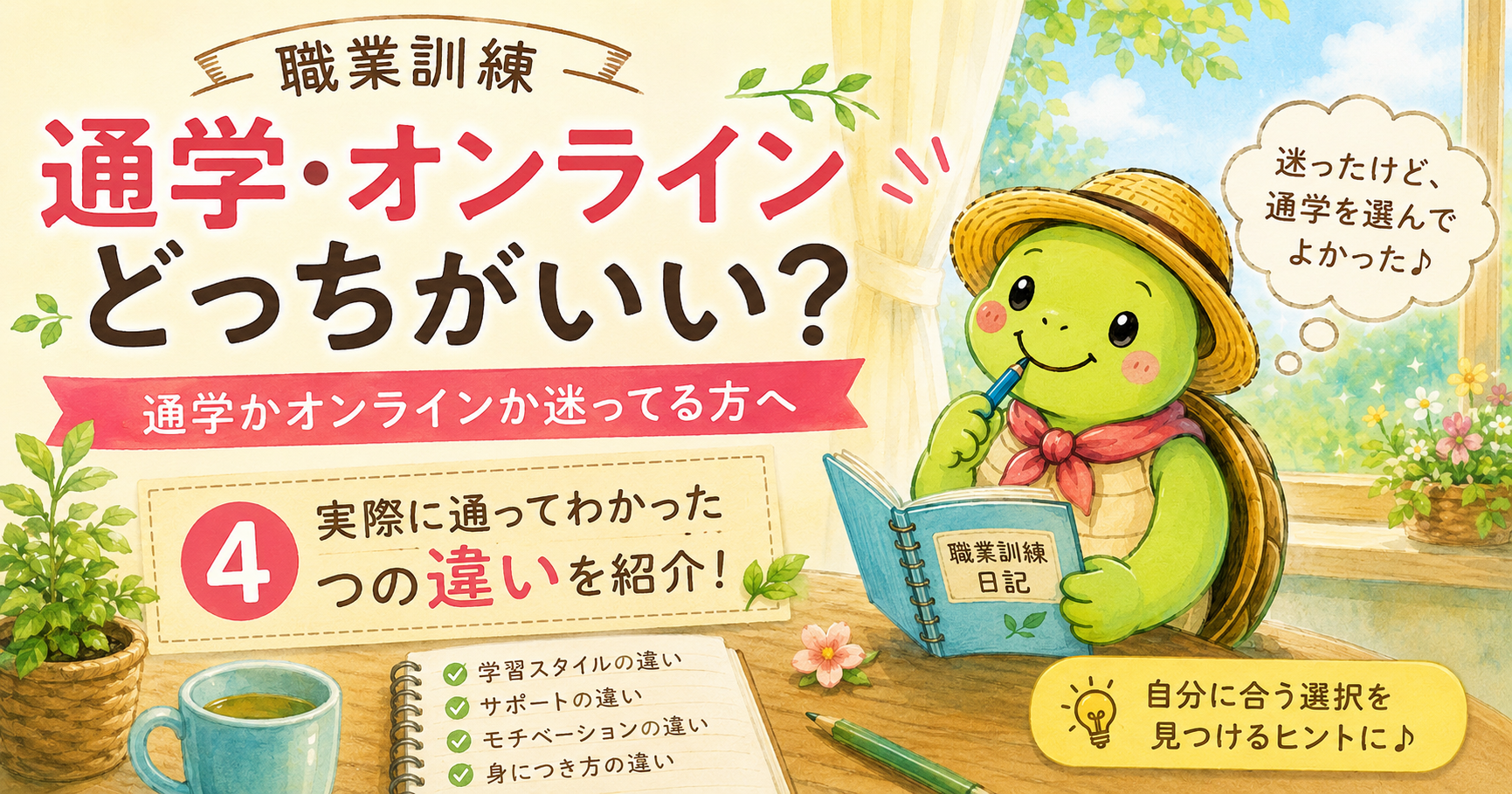 職業訓練 通学 オンライン 違い