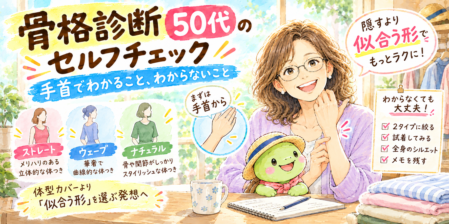 骨格診断 50代 セルフチェック 手首 3タイプ